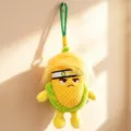 Cute corn plush toy pendant, funny yellow vegetable doll keychain for bags and car decor. - Corn 20cm