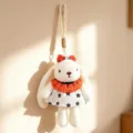 Cute plush rabbit pendant key chain soft doll cute toy bag charm with lovely dress decoration - Red Ballet Rabbit Style 20cm