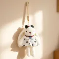 Cute plush rabbit pendant keychain with floppy ears and star dress for bags and car decoration. - Black Ballet Rabbit Style 20cm