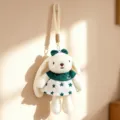 Cute plush rabbit doll pendant with green bow and dress, soft hanging toy for bag or car. - Green Ballet Rabbit Style 20cm