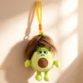 Funny avocado plush toy keychain with brown hair cute hanging pendant bag charm decor - Avocado Style 20cm