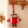 Cute plush doll pendant keychain red and white cartoon toy lovely car hanging accessory - Rugby Doll Style 15cm