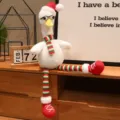 Natale gamba lunga peluche anatra bambola giocattolo carino con occhiali sciarpa decoro. - Anatra a zampe lunghe con occhiali - Cappello di Natale rosso