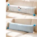 Cartoon striped long body pillow, double-sided soft bolster for sleeping and pregnancy support. - 85cm / 0.75kg / Light Blue