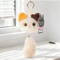 Simpatico Portachiavi in Peluche Gatto Calico Pendente Borsa Soffice Anello Chiave! - Pendaglio gatto Muyu da preghiera a corda da 10 cm - Gatto calico