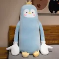 Cute blue penguin plush toy pillow, soft long body hugging doll for girls room decoration. - 85cm / 0.8kg / Penguin