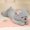 Grande orsetto di peluche sdraiato dolce morbido animale di peluche bambola cuscino - Grigio