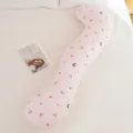 Cojín corporal de maternidad a cuadros rosados largo almohada para dormir de lado - 100cm / Rosa