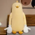 Cute yellow long plush body pillow with white gloves, soft stuffed animal doll for sleeping. - 85cm / 0.8kg / Soothing Sleep Aid Chicken