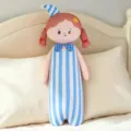Cute cartoon girl cooling ice silk long body pillow, soft plush hugging doll and cushion. - Light Blue / 65cm / 0.3kg