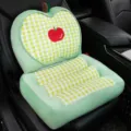 Cuscino per auto a forma di mela a quadri verdi, sedile e supporto per schienale dal design carino. - 42x35x5cm / Verde chiaro