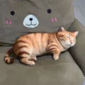 Realistisches schlafendes ingwer katze pluesch kissen weiches kuscheltier sofa deko geschenk - 40CM / Orangerote Katze