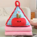 Joli coussin couverture en peluche fruit triangle 2en1 dessin anime bureau sieste - Ensemble Oreiller et Couverture / Plaid Bleu