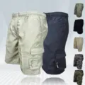Herren Freizeit Cargo Shorts Sommer lose mehrfache Taschen Streetwear kurze Hosen - S / Armeegrün