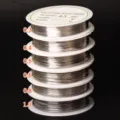 Lot de bobines de fil de cuivre pour fabrication de bijoux DIY, divers calibres. - 1 mm environ 1,3 m / K Blanc/Argent