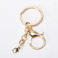 Ensemble de quincaillerie de porte-clés en métal matériel de bricolage avec mousqueton - Style Chaîne + Fermoir Homard / Or KC