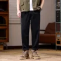 Heren casual losse rechte broek zwart stijlvolle negen-kwart broek voor dagelijks gebruik - 30 / Zwart