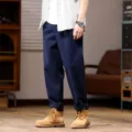 Heren Casual Broek Lente Losse Rechtse Broek Vintage Stijl Comfortabele Dagelijkse Kleding - 30 / Blauw