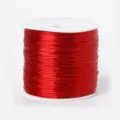 Détail du cordon élastique rouge pour bijoux DIY, bobine de fil de perlage extensible. - Rouge
