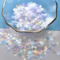 Mixed iridescent snowflake heart sequins glitter for DIY handmade crafts and nail art decor - Transparent White Series