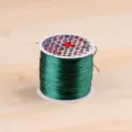 Cordon élastique vert pour fabrication de bijoux DIY bracelet, bobine de fil plat. - Vert Foncé