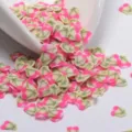 Rebanadas de arcilla polimérica colorida para joyería DIY hecha a mano relleno de resina de uñas. - Cereza 5g