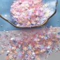 Sequins paillettes holographiques flocon de neige pour bricolage résine artisanat. - Tons Roses