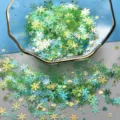 Mixed snowflake sequins glitter for DIY crafts, ice transparent Christmas filler parts. - Green Series