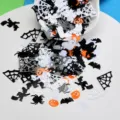 Halloween gemischte PVC Pailletten, Spinnen Kürbis Motive für Basteln und Party Deko. - 10g Packung / Mehrfarbig