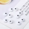 Yeux de poupée DIY en plastique rond noir et blanc accessoires pour loisirs créatifs - Louche / 12mm 100 Pièces/Paquet / Noir et Blanc