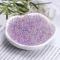 Transparent iridescent bubble beads, mixed size small round beads for clay scene decoration. - 20g Pack / Light Purple Series
