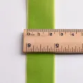 Green velvet ribbon detail view, soft plush texture webbing for DIY crafts and bows. - 25mm (1 Meter) / Bamboo Green