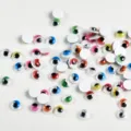 Self-adhesive colorful googly wiggly eyes for DIY craft doll making and toy accessories. - 6mm (100 Pieces) / Colorful