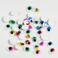 Colorful googly eyes with eyelashes and self-adhesive backing for DIY crafts and toys. - Multi-color Oval / 8x10mm (Pack of 50) / Colorful