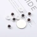 Patchs d'yeux de poupée accessoires de bijoux DIY globes oculaires bruns ronds et en forme - 10x13mm 50 Pièces/Paquet / Marron