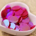 Paillettes laser rondes de 15mm pour décoration de vêtements DIY et artisanat, paillettes roses. - Rouge Iridescent