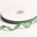 Ruban à carreaux vert et blanc en détail, 10 mm de large pour loisirs créatifs et déco. - 2 Mètres Par Pièce 10mm / Vert