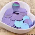 15mm purple holographic round DIY sequins with hanging hole for handmade clothing and crafts. - Iridescent Light Purple