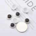 Ojos para muñecas DIY de resina redondos en forma de barco pupilas marrones para juguetes. - 12x16mm 50 Piezas/Paquete / Marrón