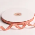 Ruban à Carreaux Orange 10mm pour Artisanat DIY Nœuds de Cheveux Couture Décoration Vêtements - 2 Mètres Par Pièce 10mm / Orange