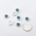DIY cabochones de ojos de resina para muneca ojos azules ovalados para artesania - 10x13mm 50 Piezas/Paquete / Azul
