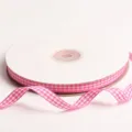 Ruban à carreaux rose et blanc 10mm bobine pour loisirs créatifs couture nœuds vêtements - 2 Mètres Par Pièce 10mm / Rose foncé