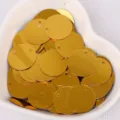 15mm gold round sequins for DIY crafts, clothing decoration and handmade accessories detail. - Gold