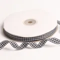 Rollo de cinta de cuadros blanco y negro de 10mm para accesorios de pelo y decoración. - 2 Metros Por Pieza 10mm / Negro