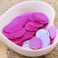 Sequins ronds laser de 15 mm pour décoration de vêtements DIY, perles roses. - Iridescent - rouge rose
