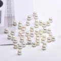 Perles d'imitation acrylique blanches en vrac pour bijoux faits main et bracelets DIY. - 100 Pièces/Paquet / Blanc Cassé