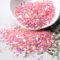3mm Paillettes Etoile Holographique Pentagone Colore DIY Resine Epoxy Ongles Art - Style lueur dorée - Rose