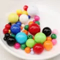 Perles rondes en vrac colorées pour la fabrication de bijoux DIY, idéales pour colliers. - 6mm 100 Perles / Série de perles de couleurs unies unies