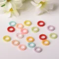 Colorful ABS imitation pearl rings detail view, perfect DIY phone case crafting accessories. - Circle / 10x2.5mm / Multicolor