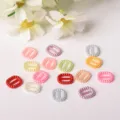 ABS imitation pearl oval buckle patch details, perfect for DIY phone case decoration. - 8-shaped Clasp / 11x12x2.4mm / Multicolor